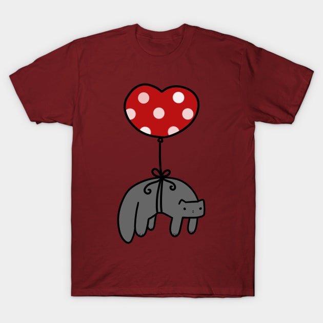 Heart Balloon Cat T-Shirt by saradaboru